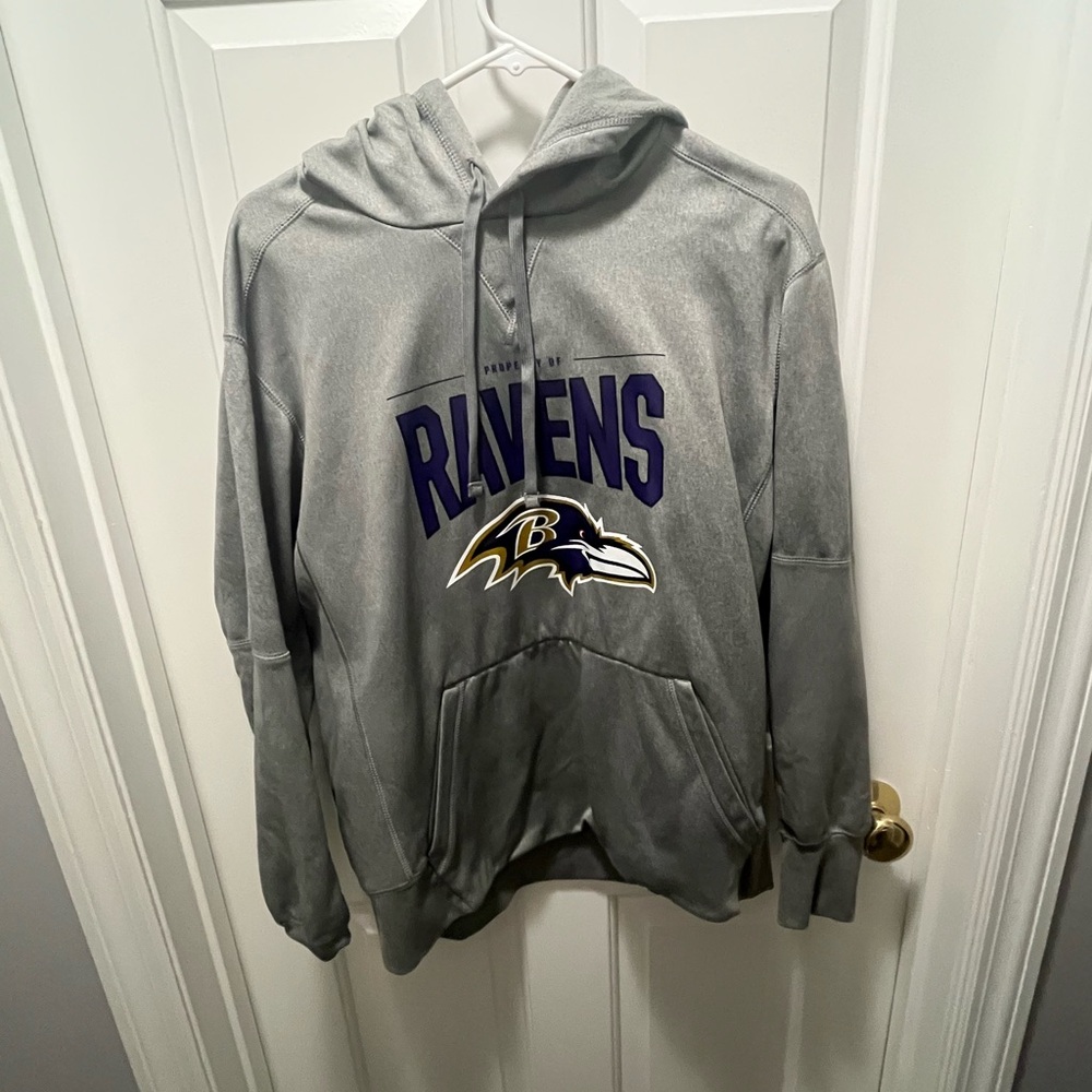 Nike Gray and Purple Ravens Hoodie